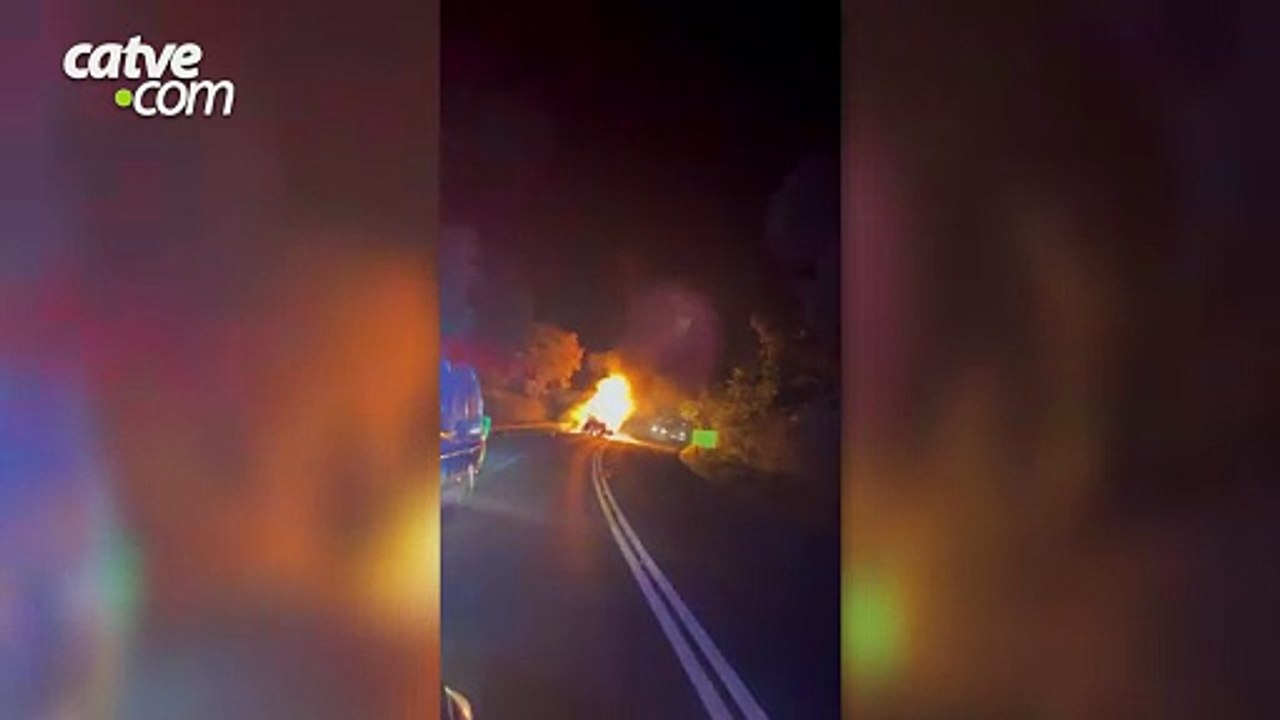 Vítima morre carbonizada na BR-277 após se envolver em batida com caminhão