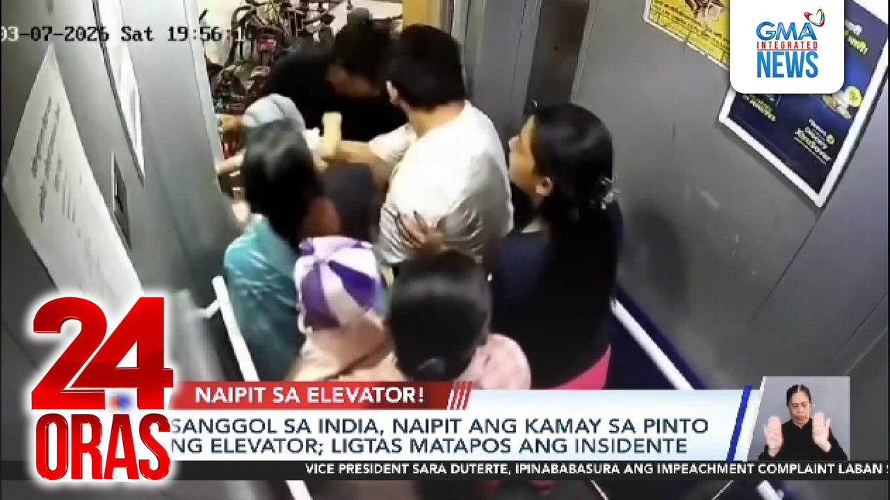 Sanggol sa India, naipit ang kamay sa pinto ng elevator; ligtas matapos ang insidente | 24 Oras
