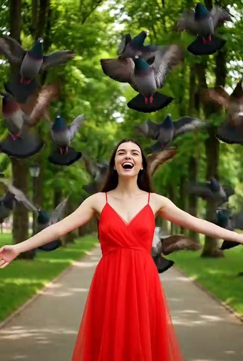 Beautiful Girl with Doves 🕊️ | Peaceful Nature Moment | Cinematic Viral Short