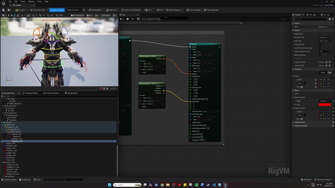 Rigging in unreal engine from strach