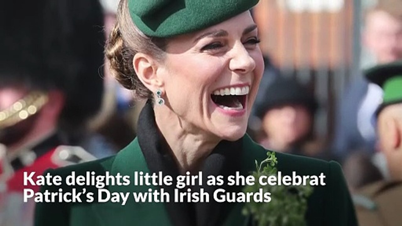 Kate delights little girl as she celebrates St Patrick’s Day with Irish Guards