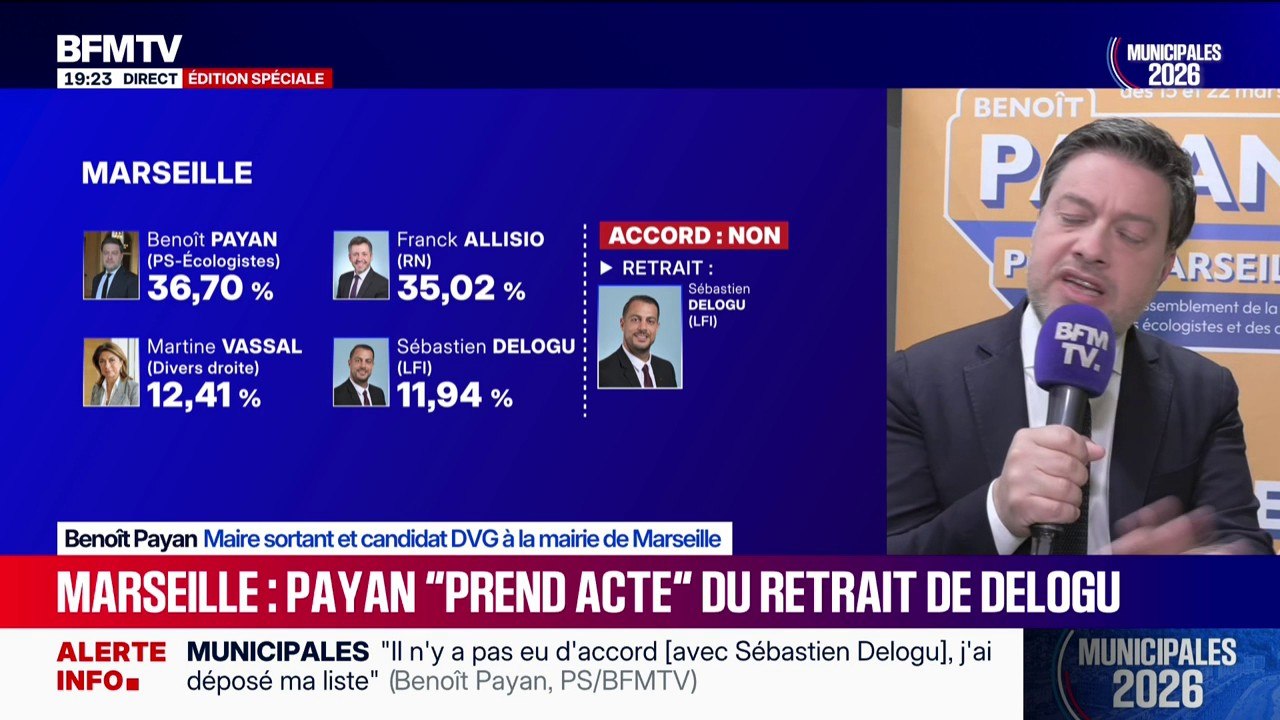 Municipales à Marseille: “Le Rassemblement National est aux portes de la ville”, assure Benoît Payan, maire sortant et candidat DVG à la mairie de Marseille