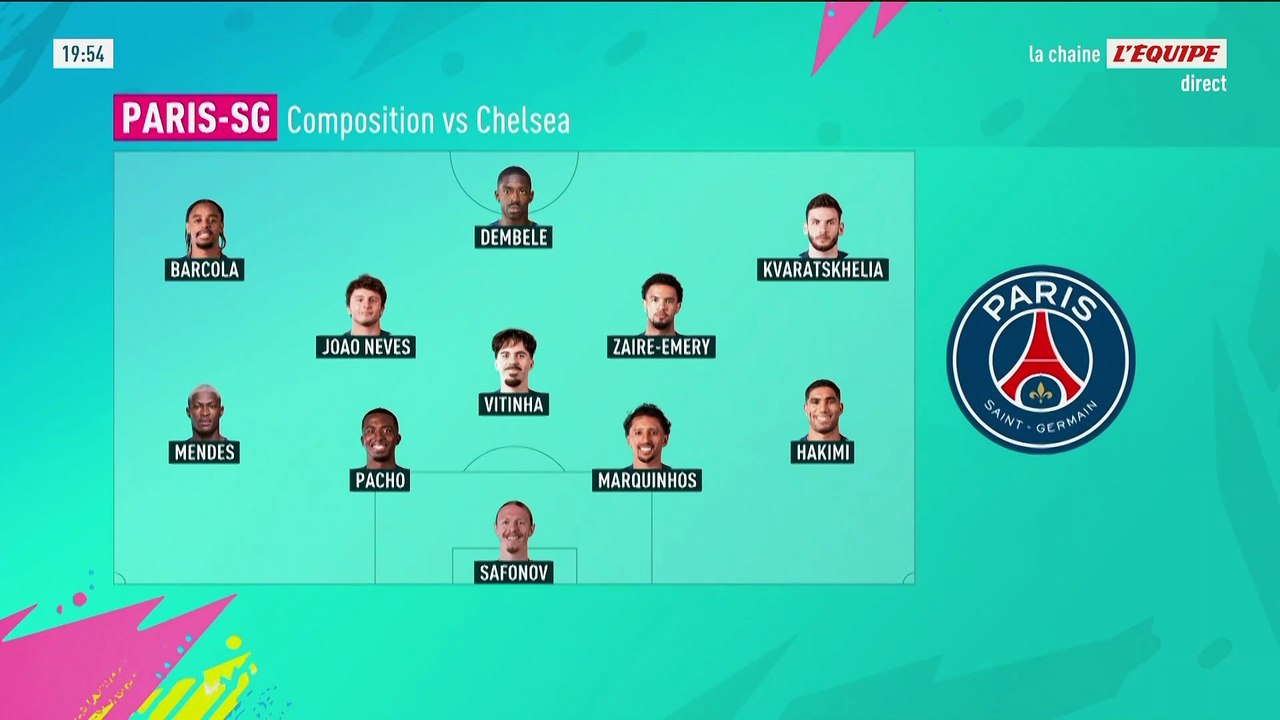 Khvicha Kvaratskhelia titulaire, Désiré Doué sur le banc, Wesley Fofana remplaçant… les compos de Chelsea-PSG - Foot - Ligue des champions