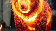 Epic Bear Matchstick Burn – Insane Fire Art Time-Lapse!