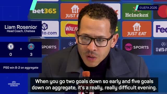 Rosenior laments 'difficult' loss as Chelsea thrashed by PSG