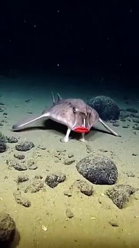 A fish that walks with red lips!? The Galapagos batfish, which lives in the deep sea of ​​the Galapagos Islands, is incredibly unique! 💄 Its lips are bright red, as if it's wearing heavy makeup 👣 It doesn't swim, but walks along the seabed using its f