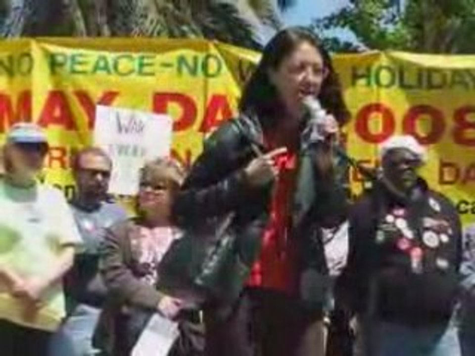 Gloria La Riva at the ILWU May Day March & Rally