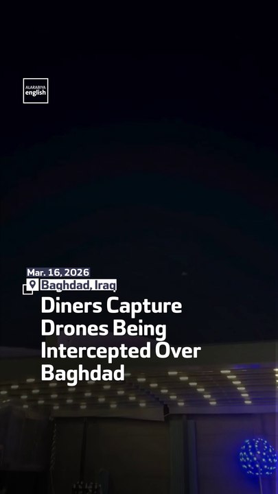 Diners Capture Drones Being Intercepted Over Baghdad