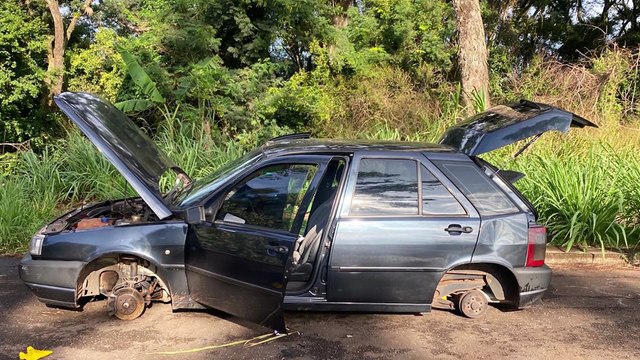 Tipo furtado é encontrado depenado horas após homem ser detido com peças em Cascavel
