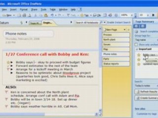 OneNote 2007 Demo: Organize information