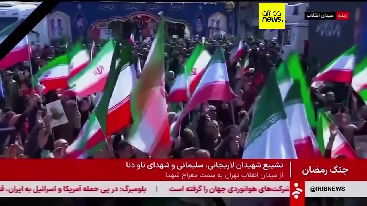 Thousands of mourners at funeral of Larijani and other top Iranian security officials