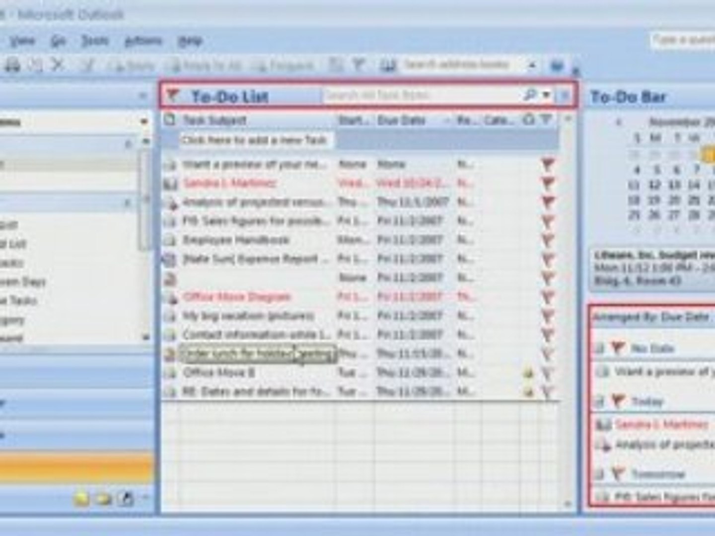 ⁣Outlook 2007 Demo: Using Flags