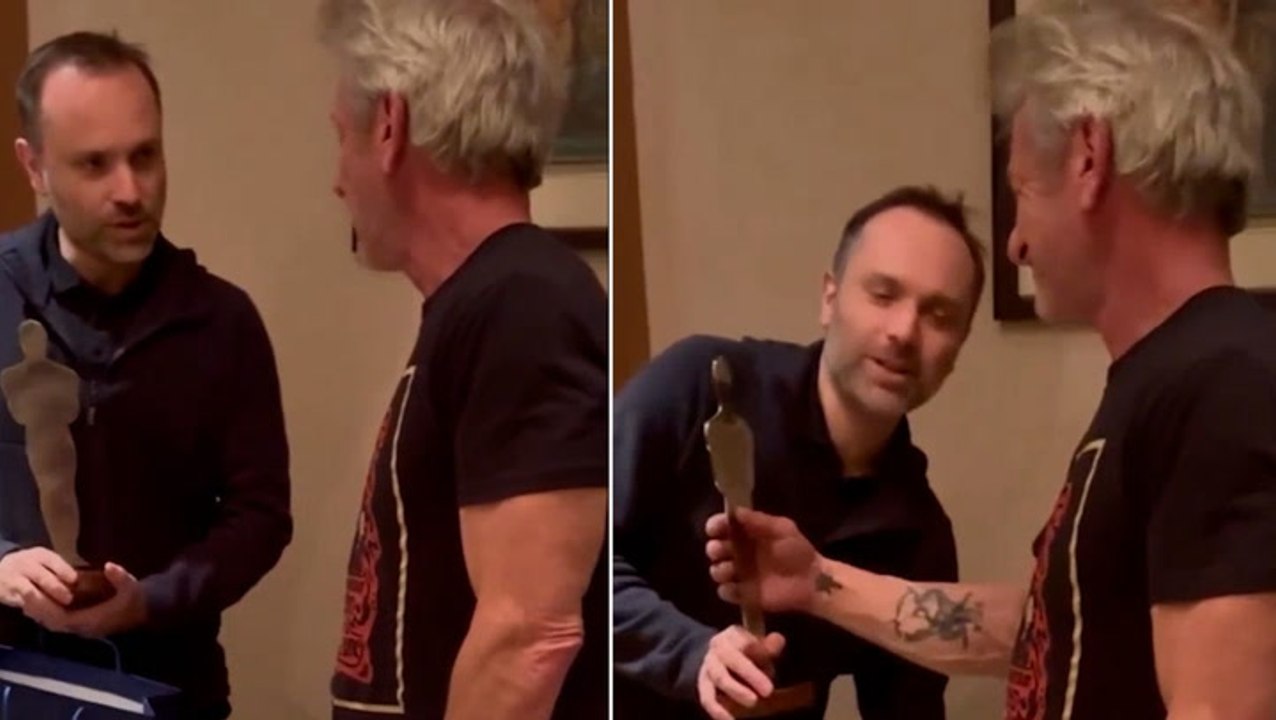 Sean Penn gets Oscar made from blown-up Ukrainian train after skipping ceremony to visit Kyiv