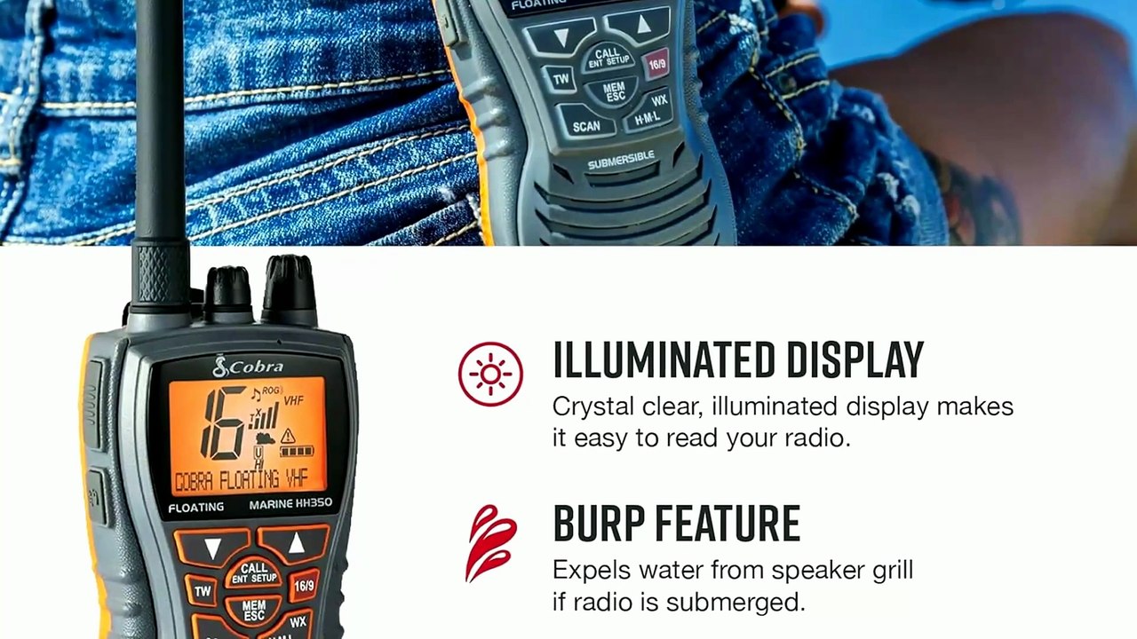 Cobra MR HH350 FLT Review: 6W Submersible VHF Marine Radio with NOAA Weather
