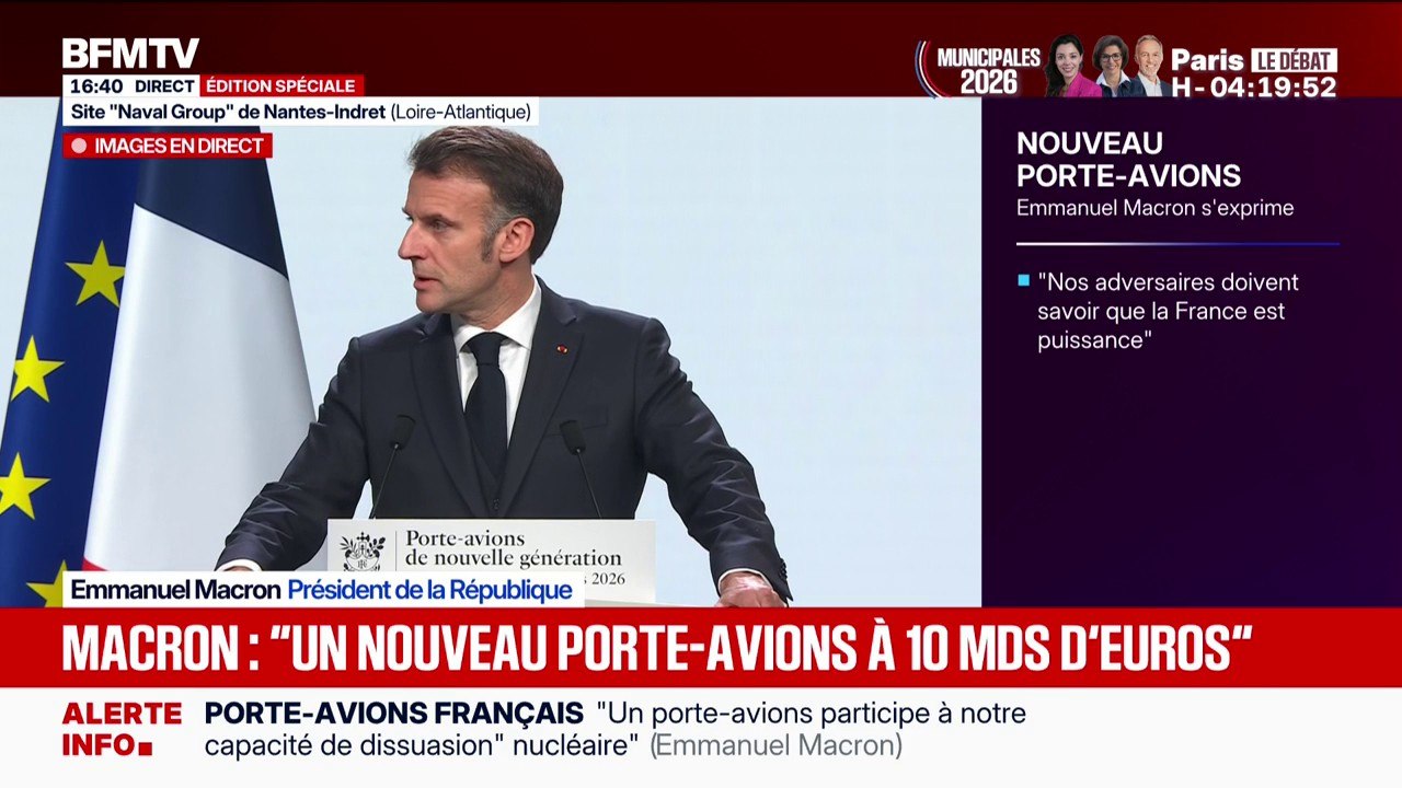 "Nos alliés attendent de nous que nous soyons au rendez-vous et nos adversaires potentiels doivent savoir que la France est puissance", avance Emmanuel Macron