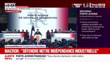 Nouveau porte-avions français: "Cet engagement de la Nation est une nécessité", lance Emmanuel Macron, à propos de l'indépendance industrielle française