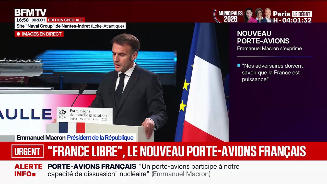 Le futur porte-avions français, dont la construction vient d'être lancée, s’appelle "France Libre", dévoile le président Emmanuel Macron