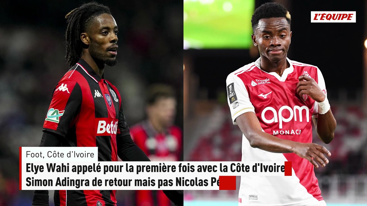 Elye Wahi appelé pour la première fois avec la Côte d'Ivoire, Simon Adingra de retour mais pas Nicolas Pépé - Foot - Côte d'Ivoire