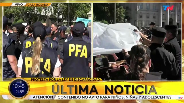 La Policía reprimió una marcha en reclamo por la ley de Emergencia en Discapacidad