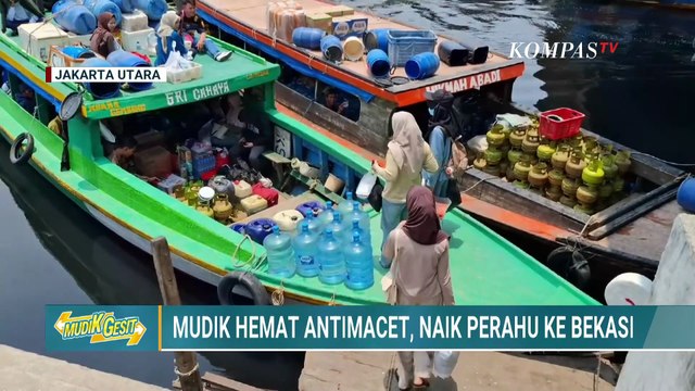 Hemat Ongkos, Warga di Jakut Mudik Pakai Perahu ke Bekasi | BERITA UTAMA