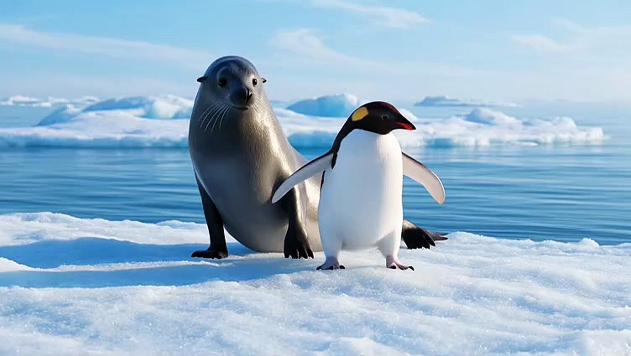 Seal Saves Penguin From Water