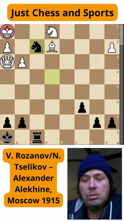 Alekhine vence a Rozanov y Tselikov con un tenedor (1915)