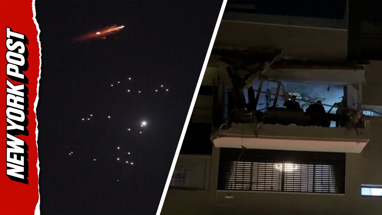 Moment massive Iranian cluster missile seen in Tel Aviv