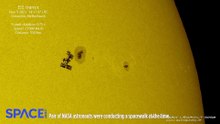 Amazing Footage From Earth As Space Station Transits Sun During Spacewalk