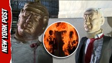 Iranians set Trump, Netanyahu effigies ablaze during war rally