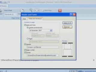 PowerPoint 2007 Demo: Handout Footers