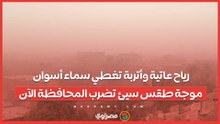 رياح عاتية وأتربة تغطي سماء أسوان.. موجة طقس سيئ تضرب المحافظة الآن