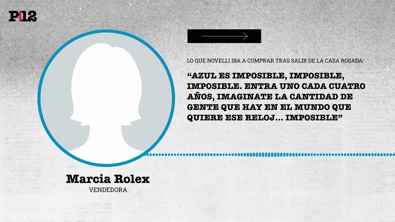 Marcia Rolex: “Azul es imposible, imposible, imposible. Entra uno cada cuatro años, imaginate la cantidad de gente que hay en el mundo que quiere ese reloj... imposible”