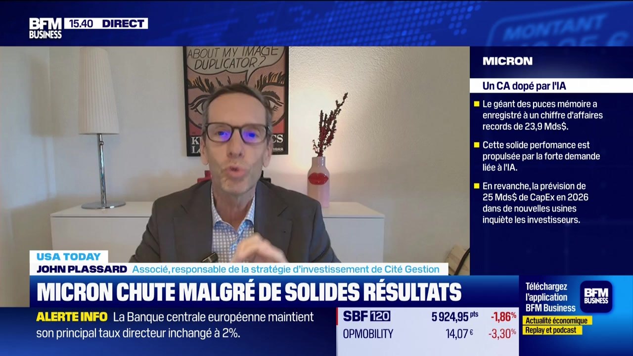 USA Today : "Micron frappe un grand coup, mais baisse en bourse", par John Plassard - 19/03