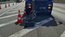 Opération d’effaçage de peinture par hydro-projection