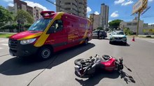 Acidente entre caminhonete e motocicleta deixa um ferido em Umuarama