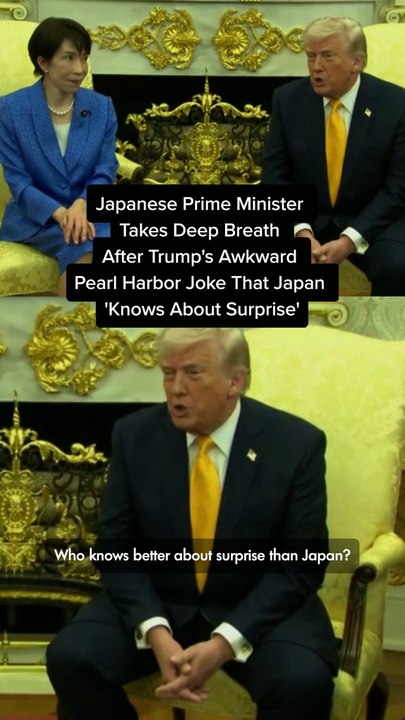 Japanese Prime Minister Takes Deep Breath After Trump's Awkward Pearl Harbor Joke That Japan 'Knows About Surprise'