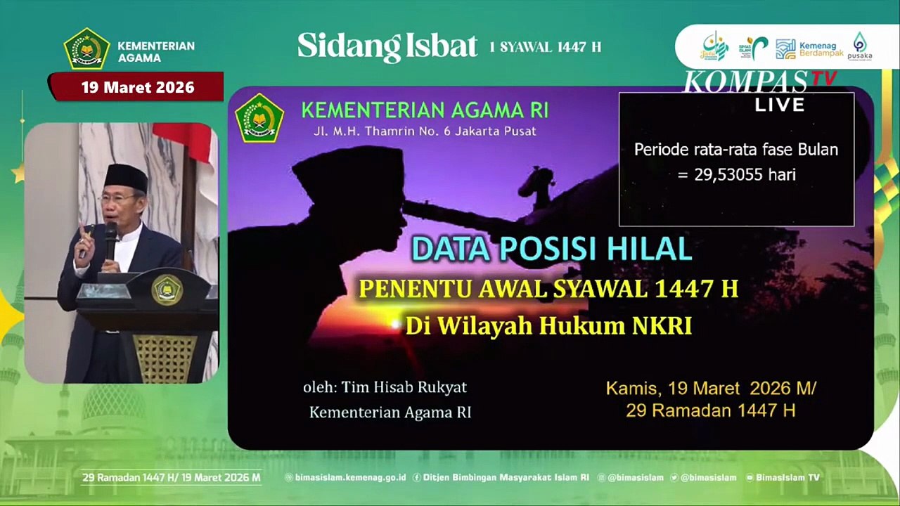[FULL] Tim Hisab Kemenag soal Posisi Hilal Penentu Idulfitri: Prediksi Jatuh Sabtu 21 Maret 2026