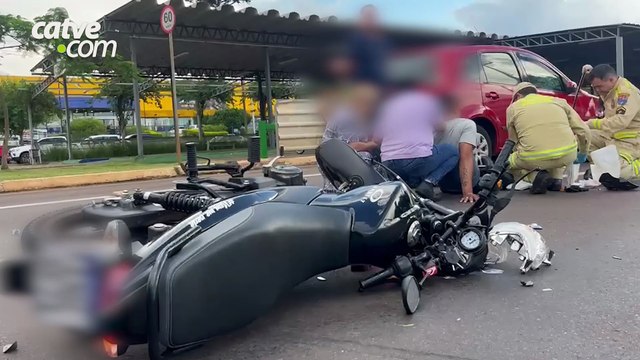 Motociclista fica ferido após batida durante conversão na Região do Lago