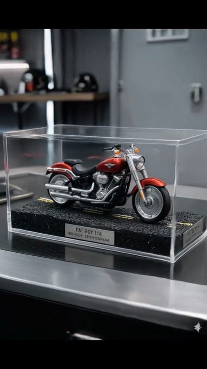 Froze a Harley Davidson Fat Boy 114 in Crystal Clear Resin! 🏍️🔥