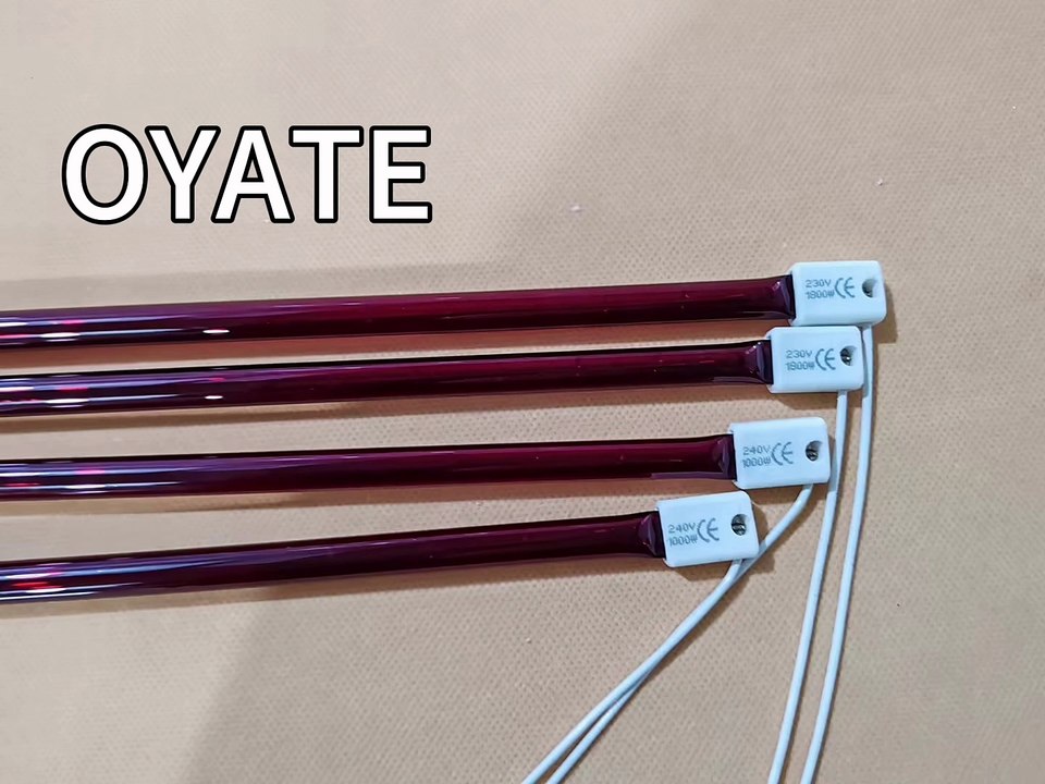 650mm 1800w Short wave infrared lamps ruby quartz halogen heat lamps for PET blowing machine