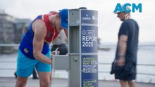 Fake water fountains set up in Bondi for World Water Day awareness