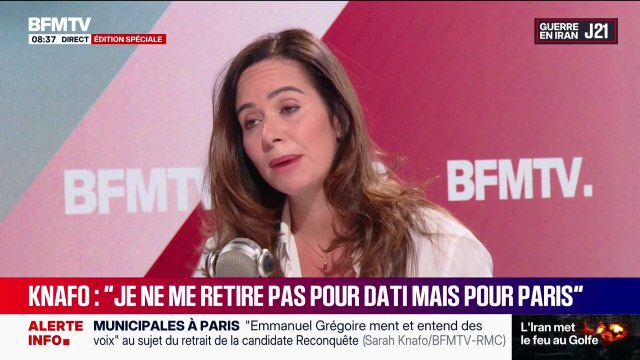 Municipales 2026 à Paris: Sarah Knafo appelle à voter Rachida Dati pour faire barrage à la gauche