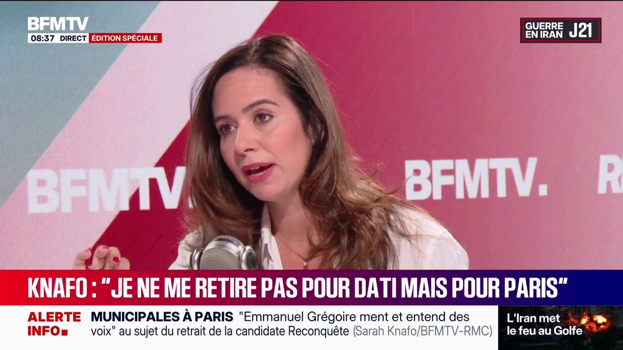 Sarah Knafo regrette que le RN ait pris "la décision de se maintenir dans plus de 10 villes de plus de 30.000 habitants au risque de faire perdre la droite"