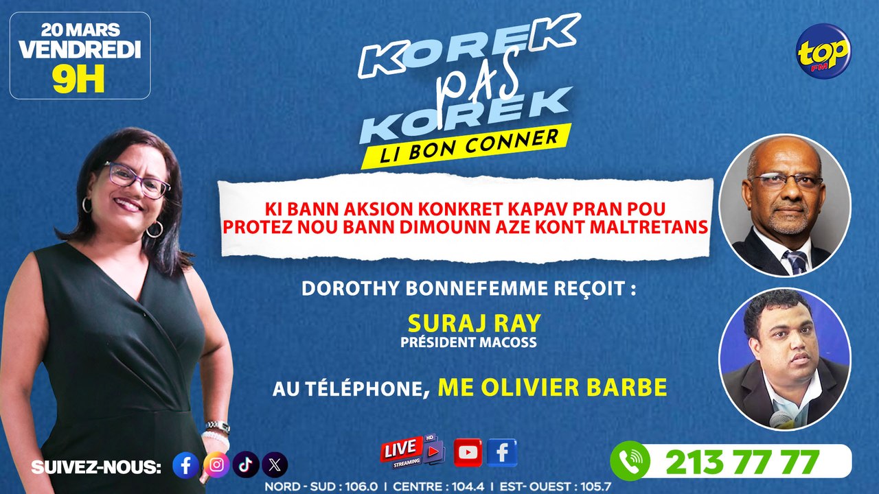 KOREK PAS KOREK [LI BON CONNER]:  Ki bann aksion konkret kapav pran pou protez nou bann dimounn aze kont maltretans