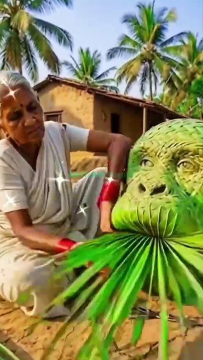 दादी का जादू  पत्तों से बना दिया ज़िंदा जैसा चेहरा! #handmade