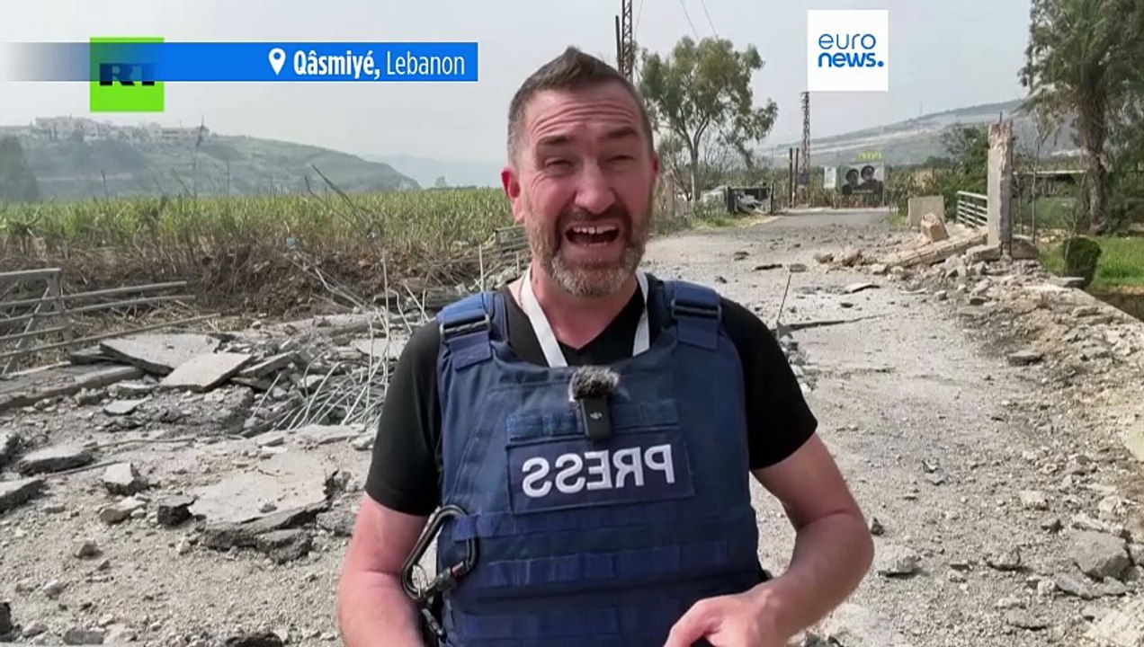 Pocisk spada obok ekipy rosyjskiej telewizji podczas relacji na żywo w Libanie