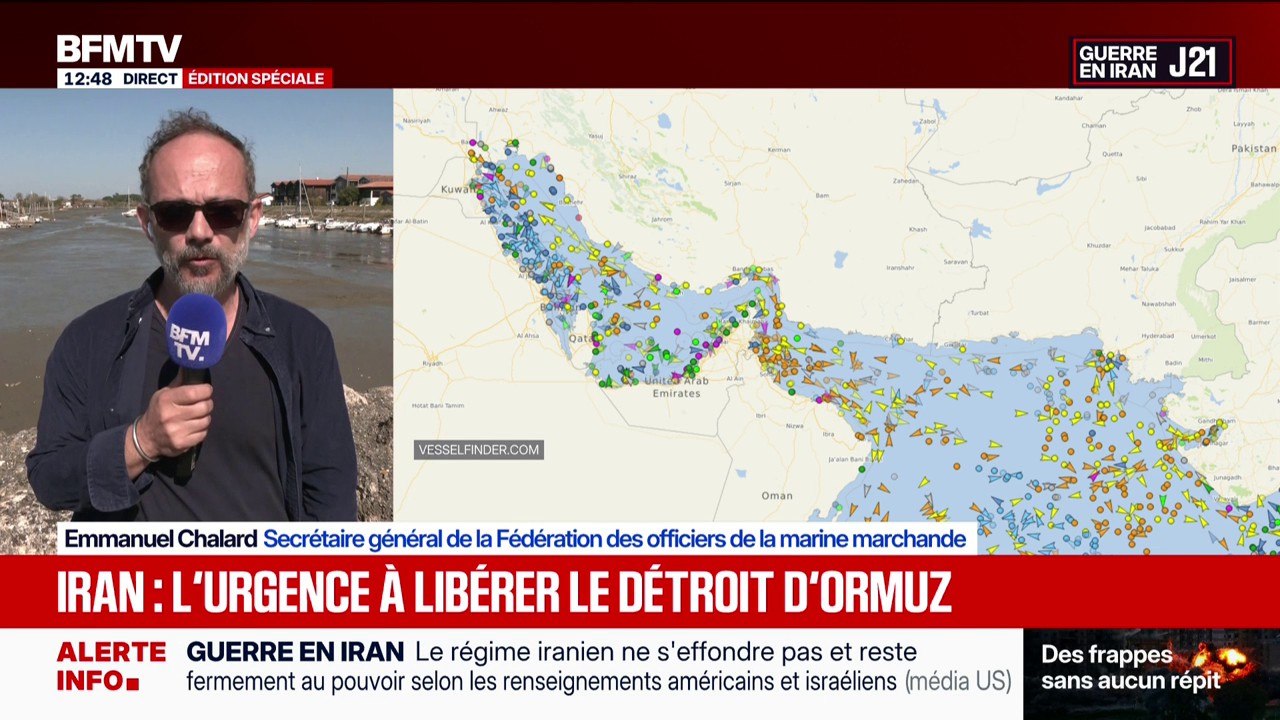 Détroit d'Ormuz: "Une cinquantaine de marins français demeurent dans la zone", affirme Emmanuel Chalard, secrétaire général de la Fédération des officiers de la marine marchande