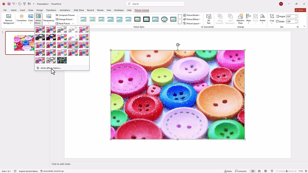 MS PowerPoint 13 Applying Artistic Image Effects