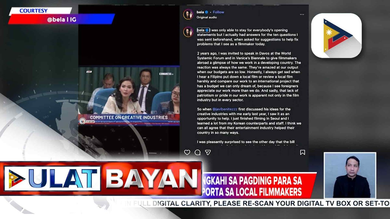 Bela Padilla, nagbahagi ng mungkahi sa pagdinig para sa panukalang batas na sumusuporta sa local filmmakers; Pagdiriwang ng Anilag Festival 2026, naging makulay