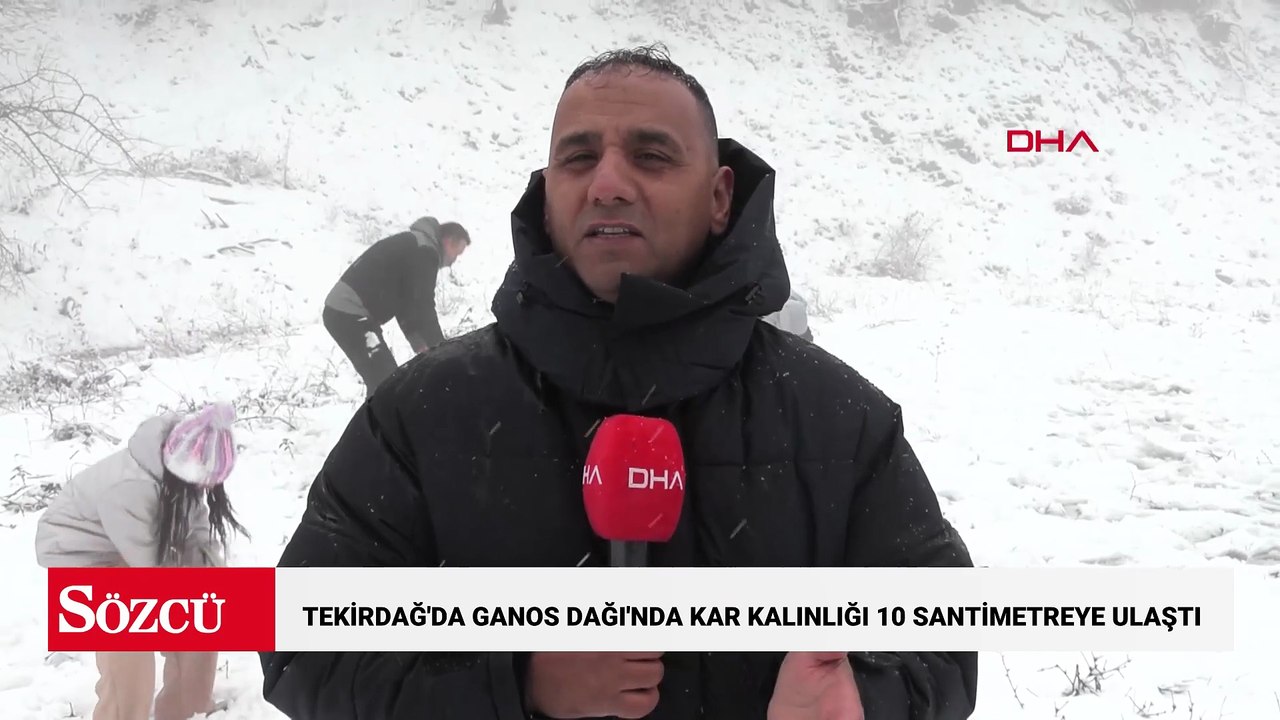 Tekirdağ'da Ganos Dağı'nda kar kalınlığı 10 santimetreye ulaştı